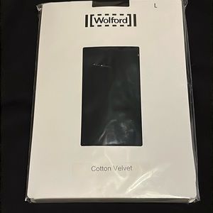 Wolford Cotton Opaque Velvet Tights Black L NIP